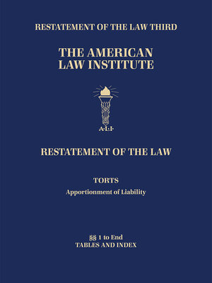 cover image of Restatement of the Law Third, Torts: Apportionment of Liability